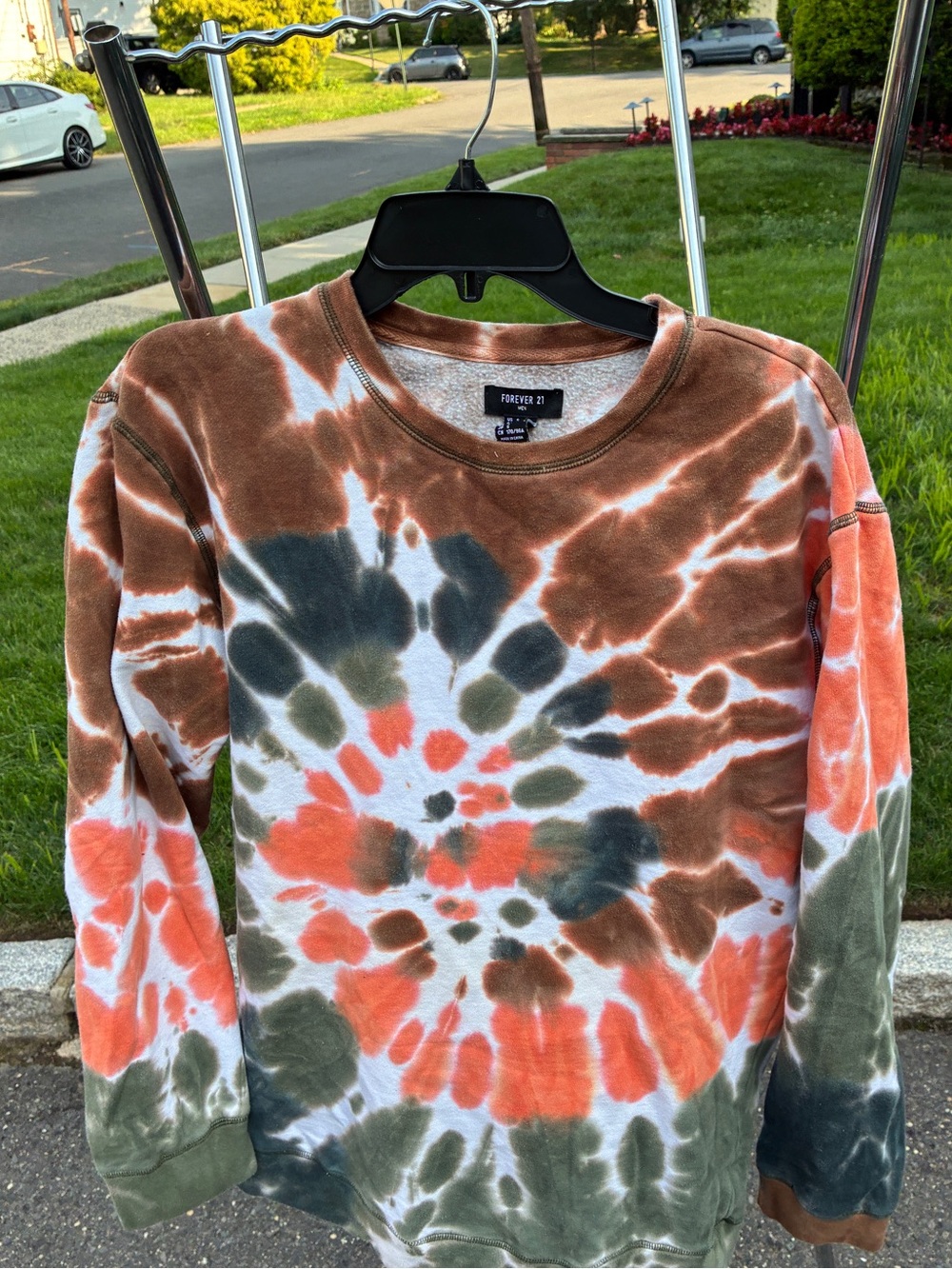 Forever 21 Men's Crewneck Sweatshirt - Rust, Olive, White